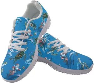 Jeiento Christmas Outdoor Running Sneaker for Women Men Comfort Holiday Shoes Non Slip Walking Shoes for Christmas Party Hiking Walking Sports Travel Jogging Shoes