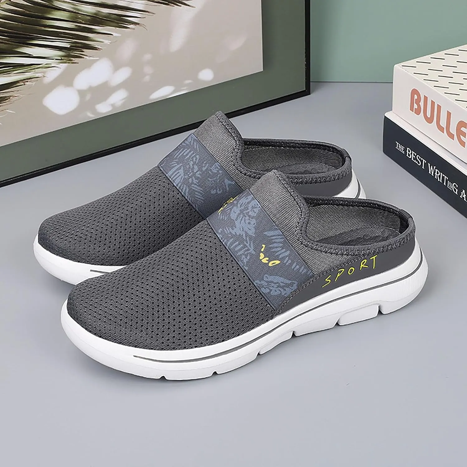 Mens Slippers with Arch Support Casual Mules Tennis Shoes Womens Slip On White Casual Shoes White Platform Sneakers Steel Toe Tennis Shoe Loafers Shoe