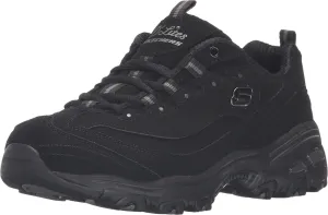 Skechers Women's D'Lites-Play on Fashion Sneaker, Black, 8 Wide