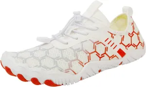 Women's Walking Tennis Shoes Breathable Slip On Mesh Knitted Flats Casual Comfortable Athletic Gym Walking Shoes Fashion Sneakers On Feet All Day White